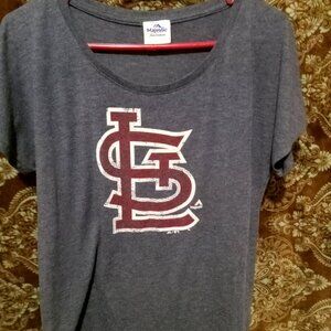 Women's St. Louis CARDINALS Logo Baseball V neck T-shirt - Size M (read discript